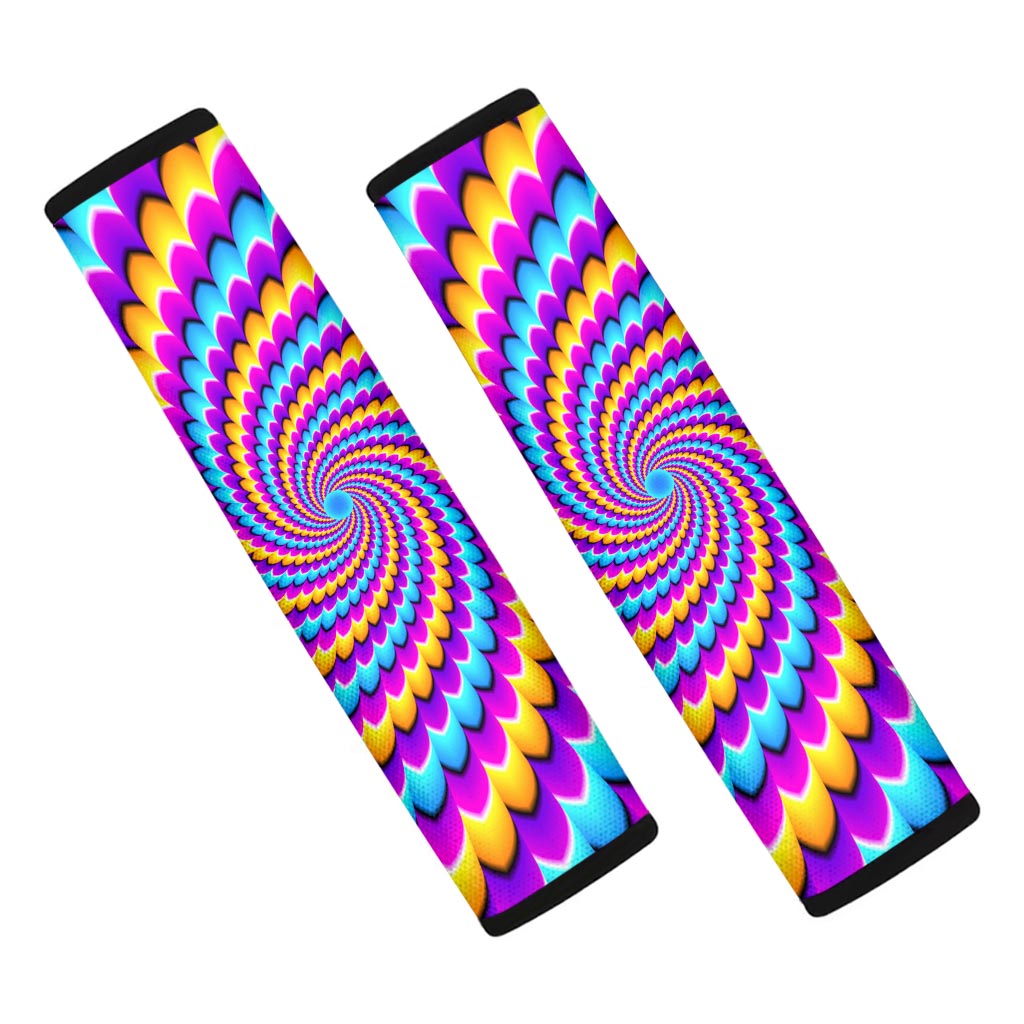 Spiral Colors Moving Optical Illusion Car Seat Belt Covers