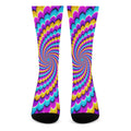 Spiral Colors Moving Optical Illusion Crew Socks