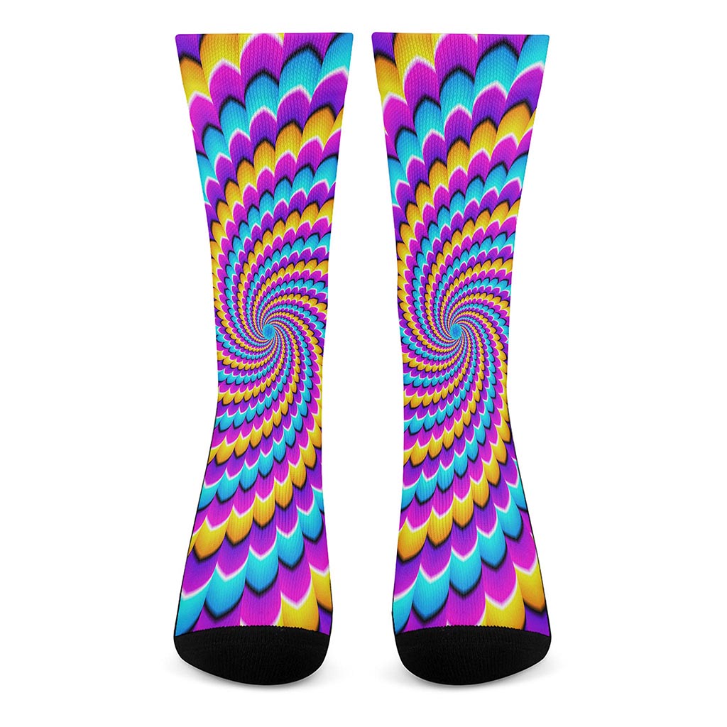 Spiral Colors Moving Optical Illusion Crew Socks