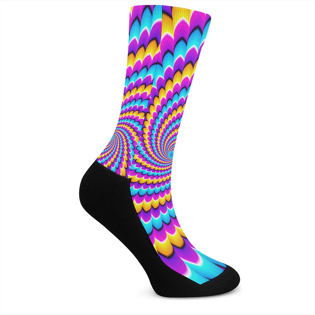 Spiral Colors Moving Optical Illusion Crew Socks
