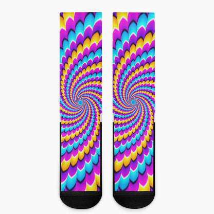 Spiral Colors Moving Optical Illusion Crew Socks