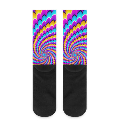 Spiral Colors Moving Optical Illusion Crew Socks