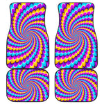 Spiral Colors Moving Optical Illusion Front and Back Car Floor Mats