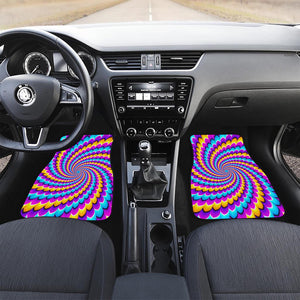 Spiral Colors Moving Optical Illusion Front and Back Car Floor Mats