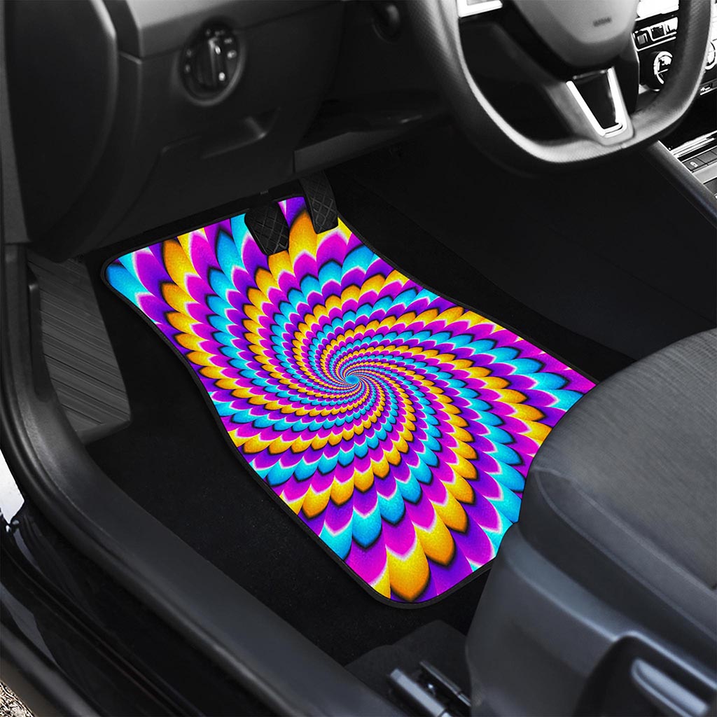 Spiral Colors Moving Optical Illusion Front and Back Car Floor Mats