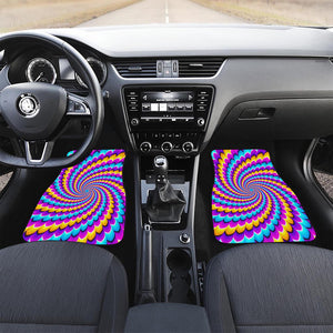 Spiral Colors Moving Optical Illusion Front Car Floor Mats