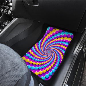 Spiral Colors Moving Optical Illusion Front Car Floor Mats
