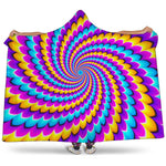 Spiral Colors Moving Optical Illusion Hooded Blanket