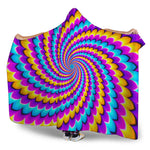 Spiral Colors Moving Optical Illusion Hooded Blanket