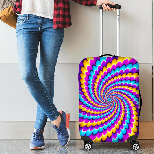 Spiral Colors Moving Optical Illusion Luggage Cover GearFrost