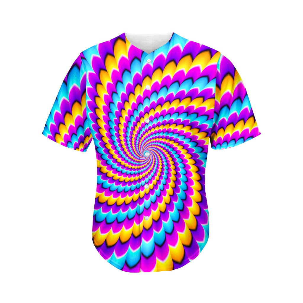 Spiral Colors Moving Optical Illusion Men's Baseball Jersey
