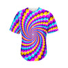 Spiral Colors Moving Optical Illusion Men's Baseball Jersey