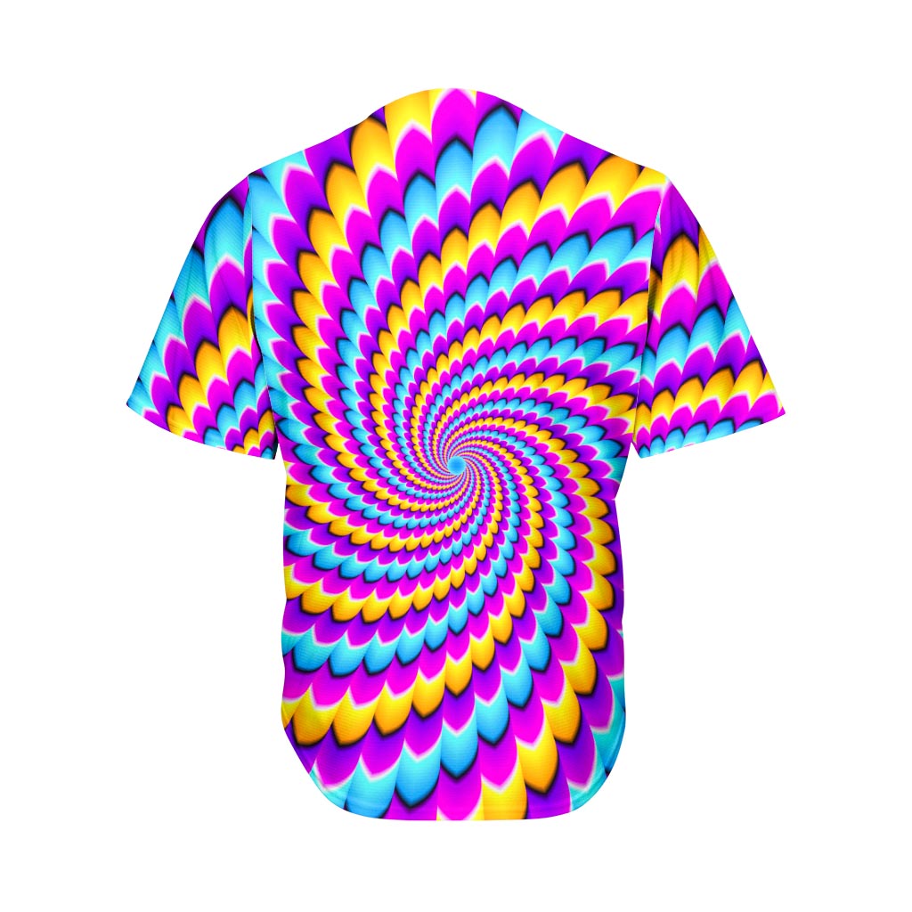 Spiral Colors Moving Optical Illusion Men's Baseball Jersey