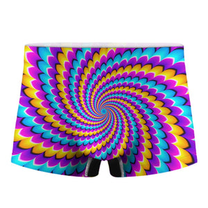 Spiral Colors Moving Optical Illusion Men's Boxer Briefs