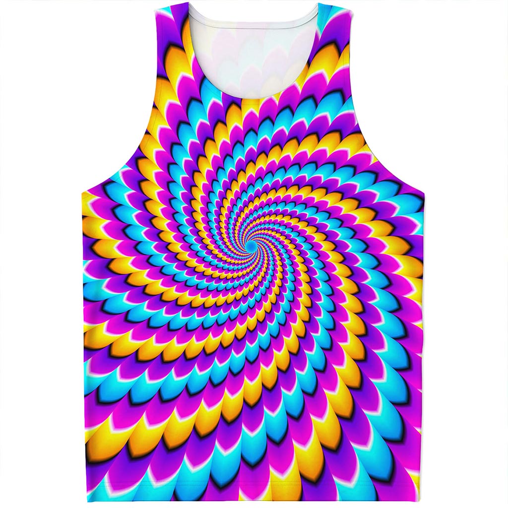 Spiral Colors Moving Optical Illusion Men's Tank Top