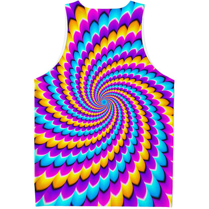Spiral Colors Moving Optical Illusion Men's Tank Top