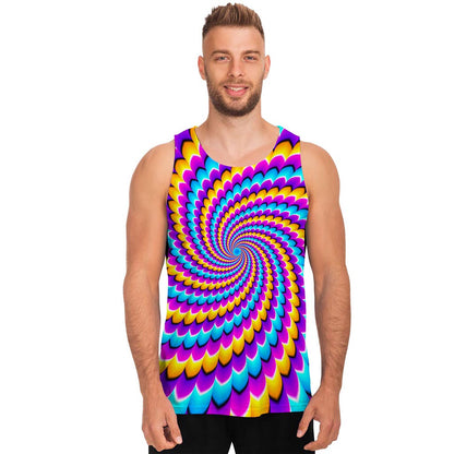 Spiral Colors Moving Optical Illusion Men's Tank Top