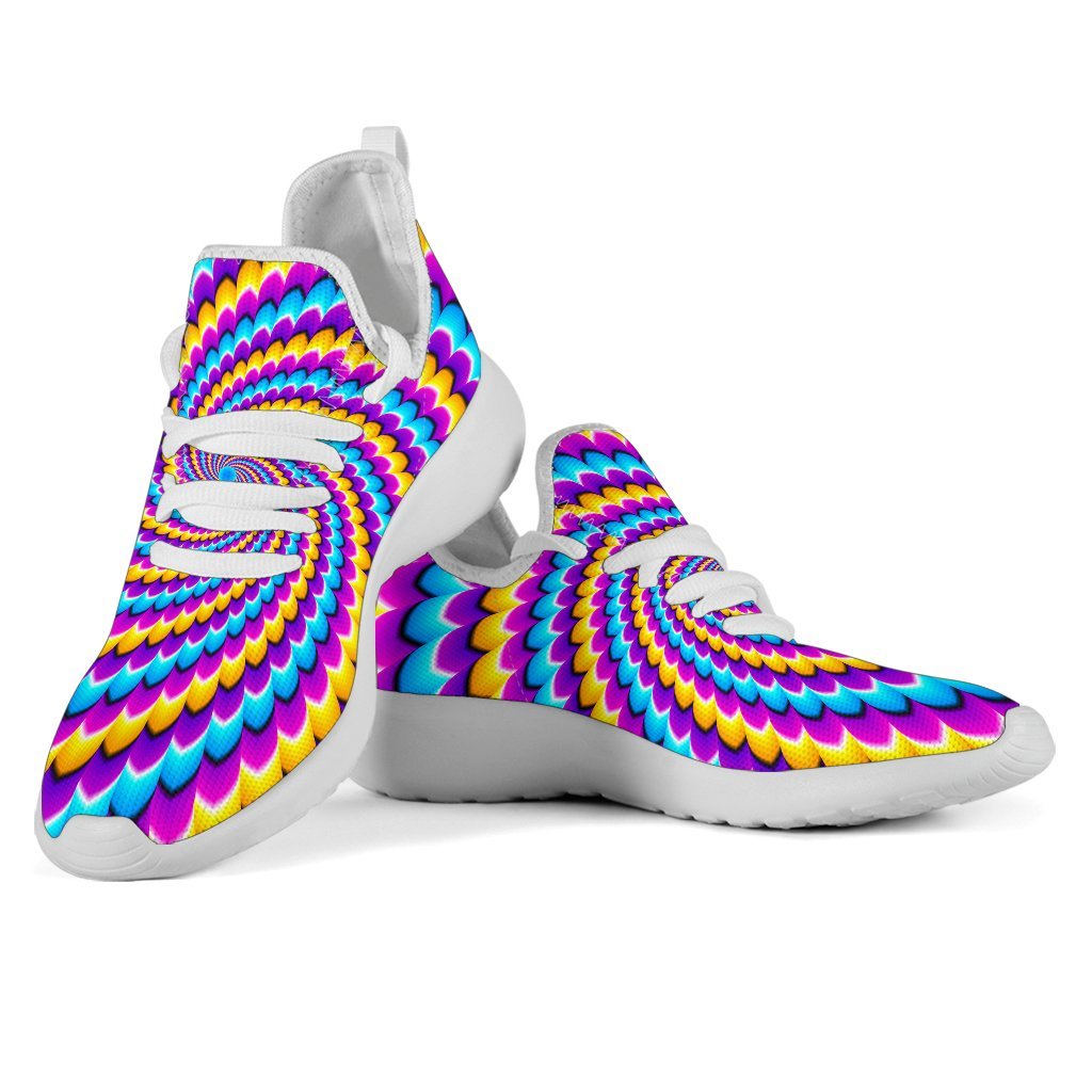 Spiral Colors Moving Optical Illusion Mesh Knit Shoes GearFrost