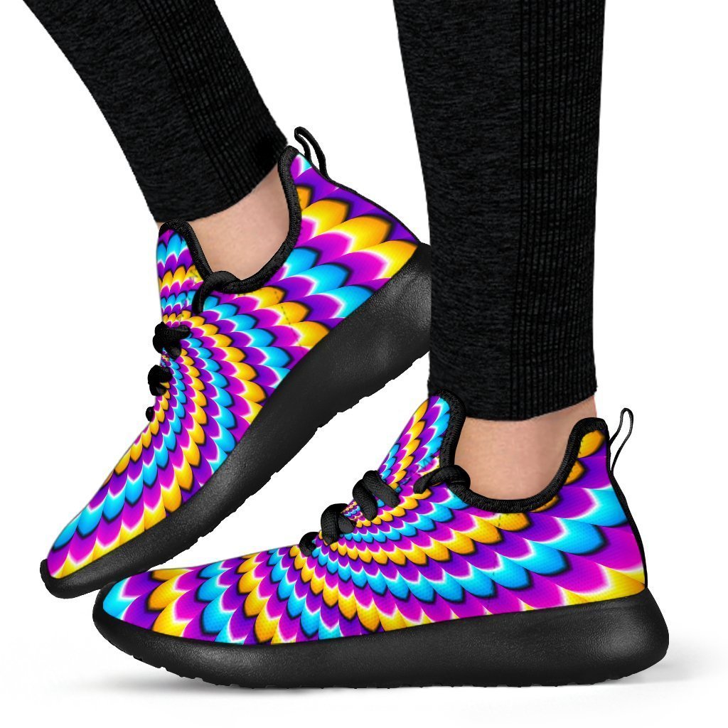 Spiral Colors Moving Optical Illusion Mesh Knit Shoes GearFrost