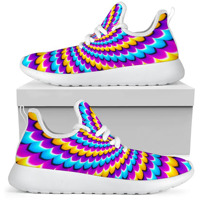 Spiral Colors Moving Optical Illusion Mesh Knit Shoes GearFrost