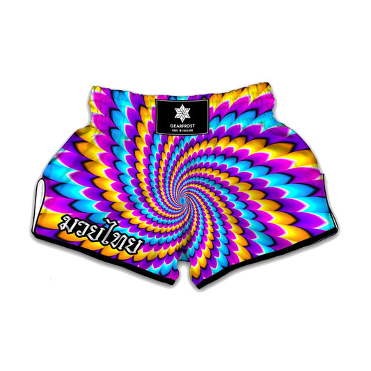 Spiral Colors Moving Optical Illusion Muay Thai Boxing Shorts