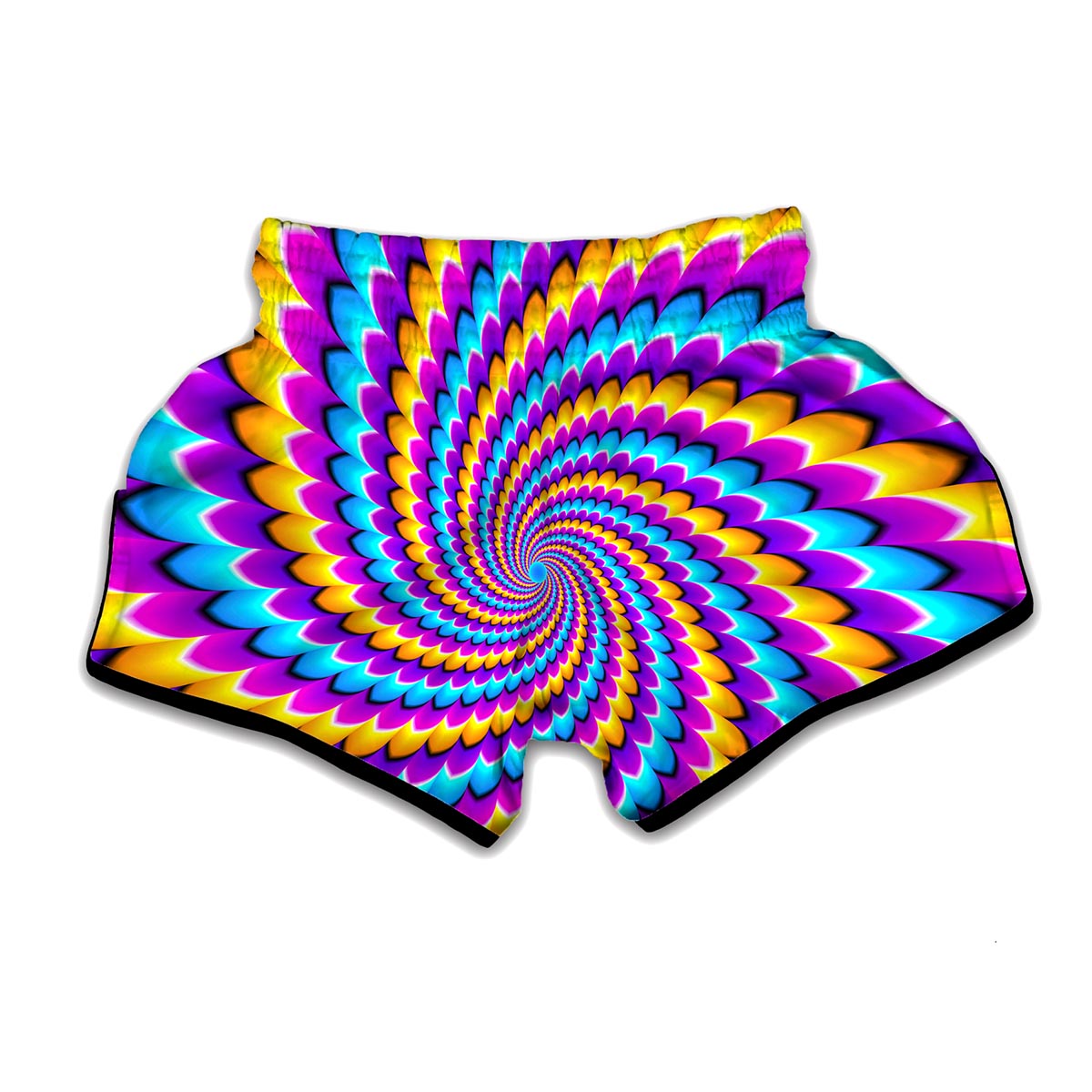 Spiral Colors Moving Optical Illusion Muay Thai Boxing Shorts