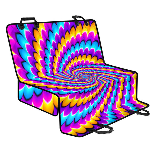 Spiral Colors Moving Optical Illusion Pet Car Back Seat Cover