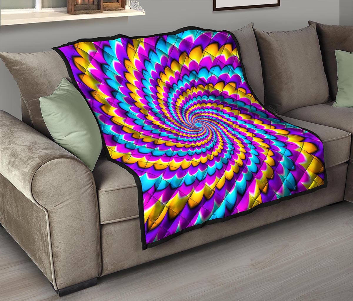 Spiral Colors Moving Optical Illusion Quilt