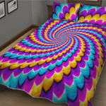 Spiral Colors Moving Optical Illusion Quilt Bed Set
