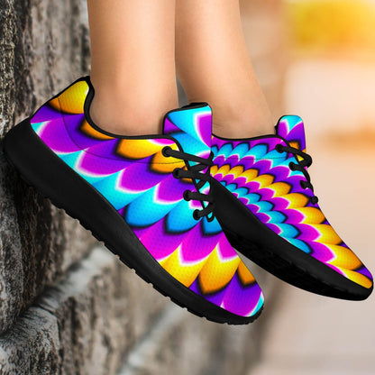 Spiral Colors Moving Optical Illusion Sport Shoes GearFrost