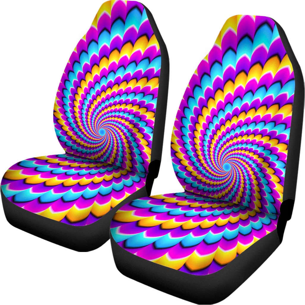 Spiral Colors Moving Optical Illusion Universal Fit Car Seat Covers