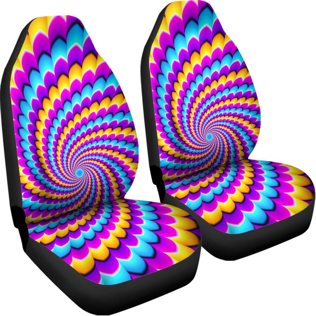 Spiral Colors Moving Optical Illusion Universal Fit Car Seat Covers