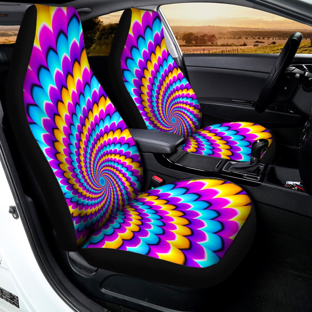 Spiral Colors Moving Optical Illusion Universal Fit Car Seat Covers