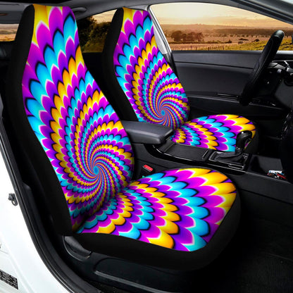 Spiral Colors Moving Optical Illusion Universal Fit Car Seat Covers