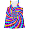 Spiral Colors Moving Optical Illusion Women's Racerback Tank Top