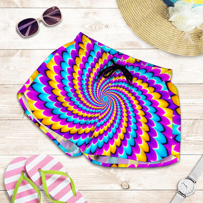 Spiral Colors Moving Optical Illusion Women's Shorts