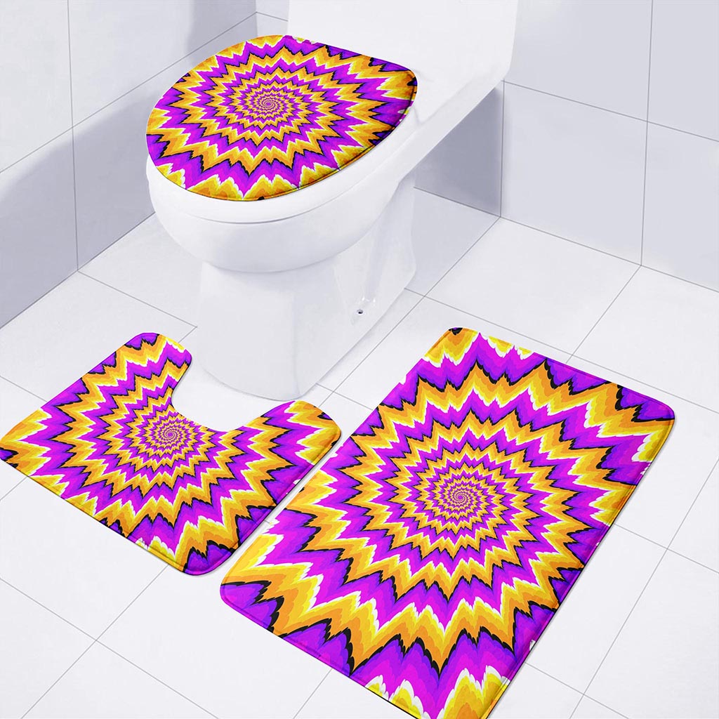 Spiral Expansion Moving Optical Illusion 3 Piece Bath Mat Set