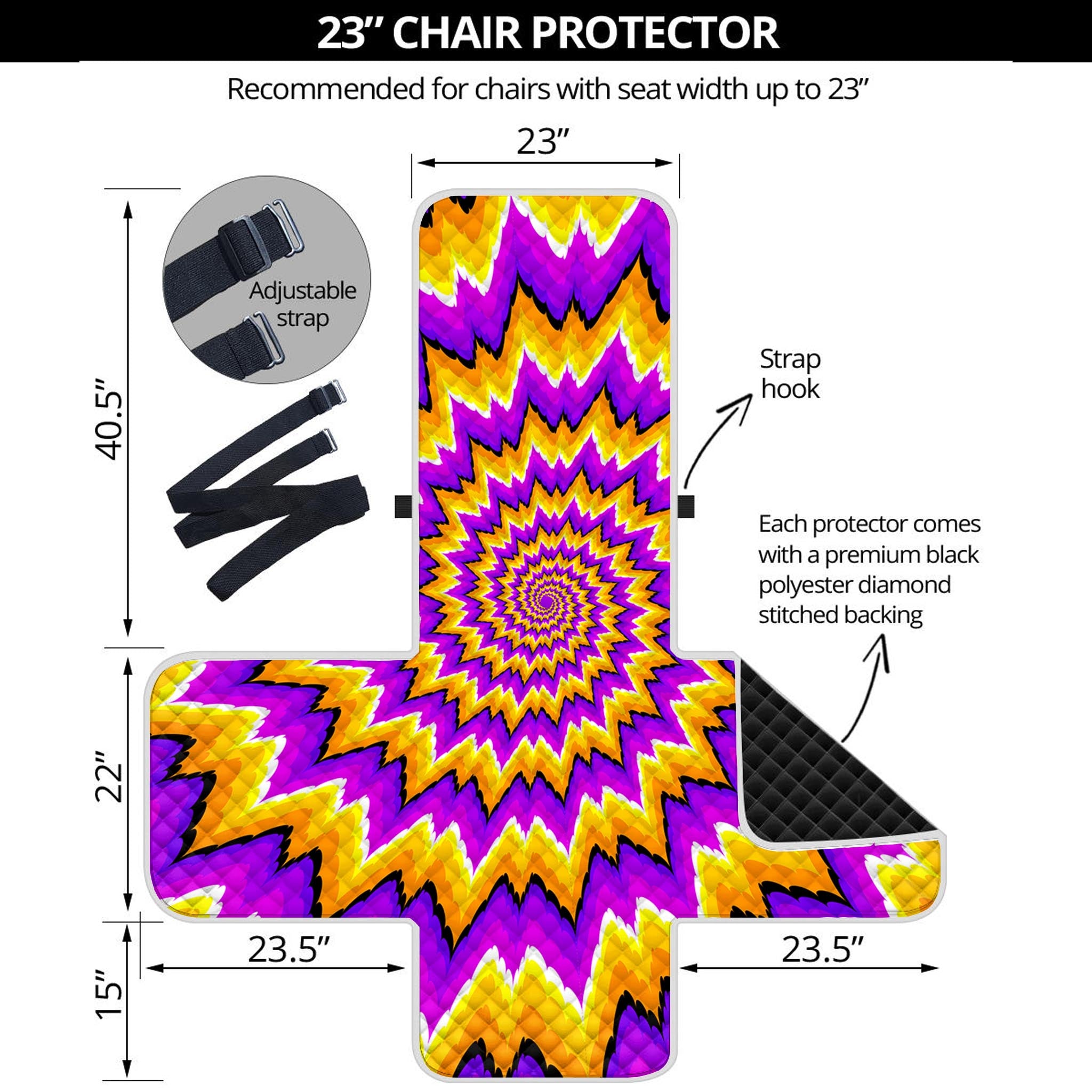 Spiral Expansion Moving Optical Illusion Armchair Protector