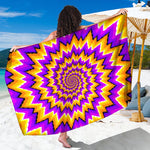 Spiral Expansion Moving Optical Illusion Beach Sarong Wrap