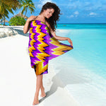 Spiral Expansion Moving Optical Illusion Beach Sarong Wrap