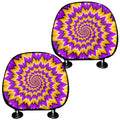 Spiral Expansion Moving Optical Illusion Car Headrest Covers