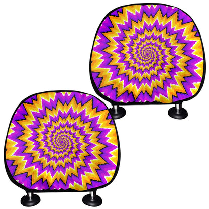 Spiral Expansion Moving Optical Illusion Car Headrest Covers