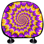 Spiral Expansion Moving Optical Illusion Car Headrest Covers