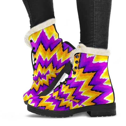 Spiral Expansion Moving Optical Illusion Comfy Boots GearFrost