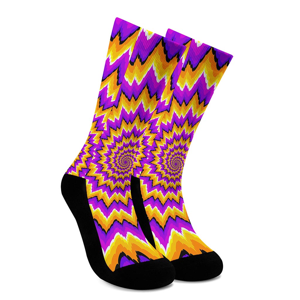 Spiral Expansion Moving Optical Illusion Crew Socks