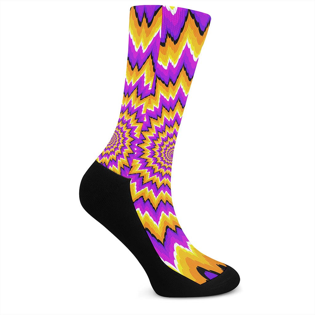 Spiral Expansion Moving Optical Illusion Crew Socks