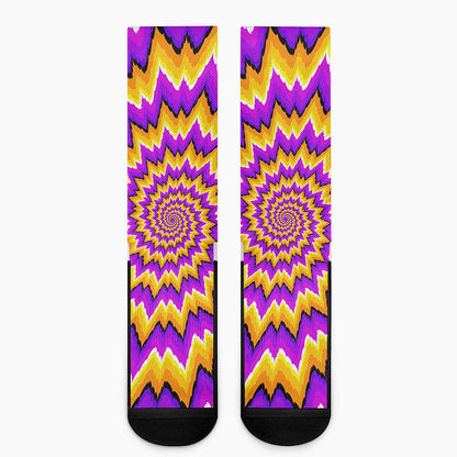 Spiral Expansion Moving Optical Illusion Crew Socks
