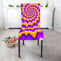 Spiral Expansion Moving Optical Illusion Dining Chair Slipcover