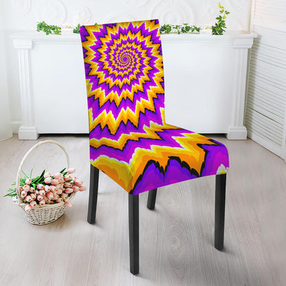 Spiral Expansion Moving Optical Illusion Dining Chair Slipcover