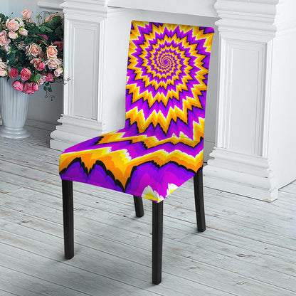 Spiral Expansion Moving Optical Illusion Dining Chair Slipcover